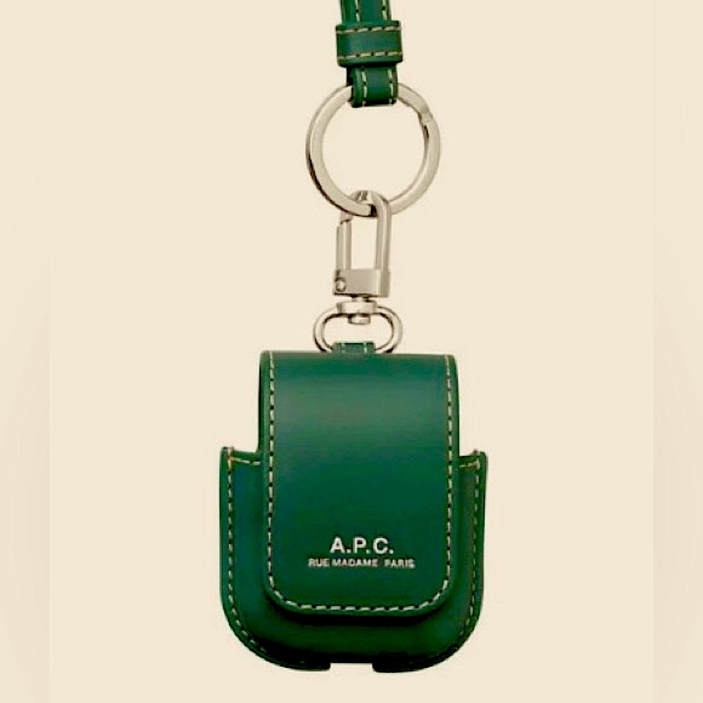 A.P.C. AIRPODS GENUINE LEATHER CASE EVERGREEN